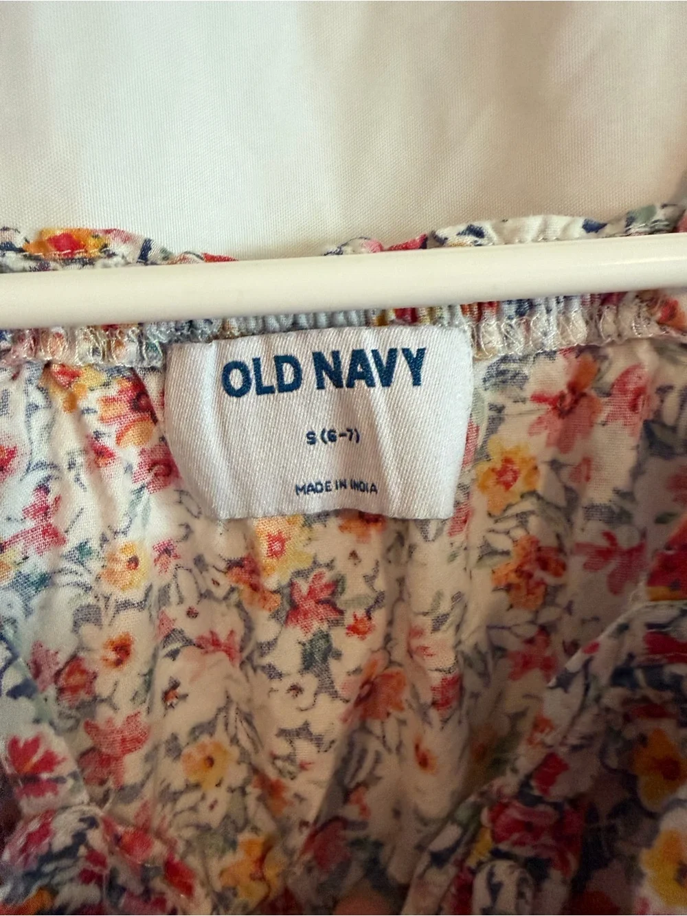 Old Navy White Floral Spaghetti-Strap Dress with Multicolor Blooms